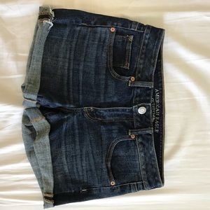 American Eagle dark wash denim shorts